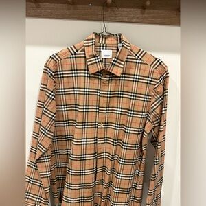 Burberry Regular Fit Check Cotton Shirt Size XL